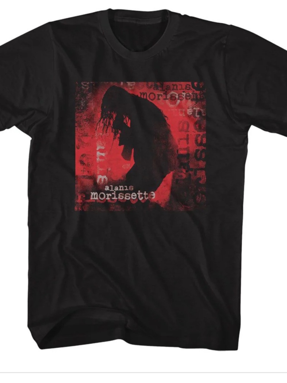 Vintage Alanis Morissette Ironic Silhouette Graphic Band Tee Black XL